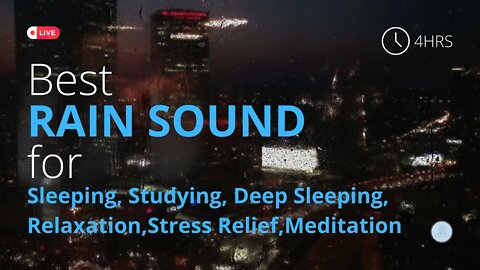 Best Rain Sound I 4 HOURS of GENTLE NIGHT RAIN Sound- Sleep, Study Relax Reduce Stress help insomnia