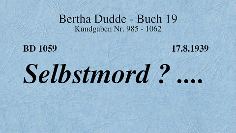 BD 1059 - SELBSTMORD ? ....