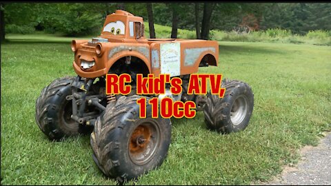 RC kids ATV 1/5th scale monster truck kids quad, bigger than the raminator. 110cc!