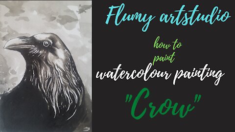 Crow|Raven|watercolour tutorial