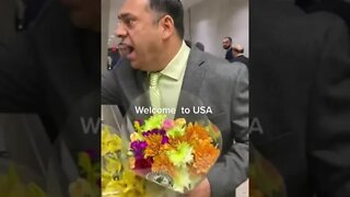Pakistan's finance minister and his entourage at a US airport