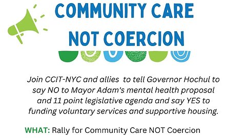 The #peersnotpolice Community Care Not Coercion Rally outside @GovKathyHochul nyc office 12/20/22