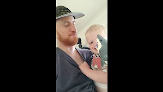 Singing baby shark with my son is fun with a shark