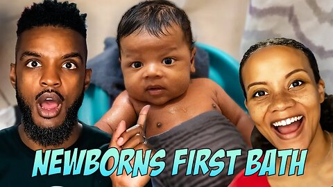 NEWBORNS VERY FIRST BATH AT HOME | Baby Jack's REACTION