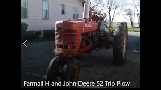 Farmall H and a John Deere 52 plow