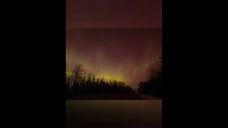 Arora borealis Over Northern Michigan Lake Huron March 2023