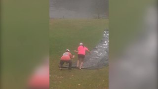 Massive Homemade Slip-N-Slide On A Rainy Day