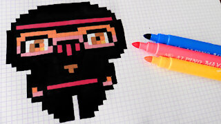 how to Draw Kawaii Ninja - Hello Pixel Art by Garbi KW