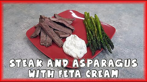 Steak and Asparagus with Feta Cream