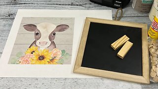 Adorable Cow Decor || Using Printable & Dollar Tree Supplies || Just 1 Easy Craft