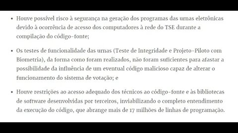 Relatório e Nota do Ministério da Defesa sobre Urnas - Análise de um Programador