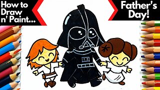 How to Draw and Paint Darth Vader, Leia, and Luke Chibi Version