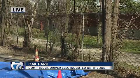 Dump truck driver electrocuted on the job
