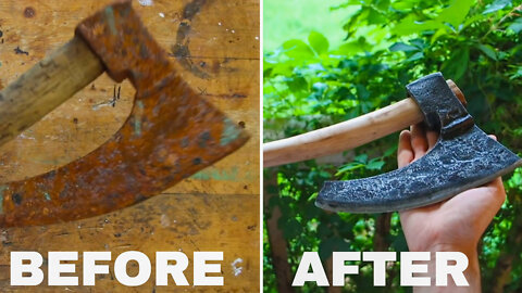 Rare 120 Years Old Hewing Axe Restoration