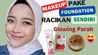 MAKEUP PAKE FOUNDATION BUATAN SENDIRI PAKAI BEDAK TABUR VIVA DAN CREAM FAIR AND LOVELY