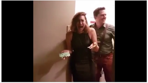 Woman sobs uncontrollably for her surprise birthday party