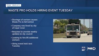 Waste Pro hiring event Tuesday