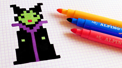 how to Draw Kawaii maleficent - Hello Pixel Art by Garbi KW