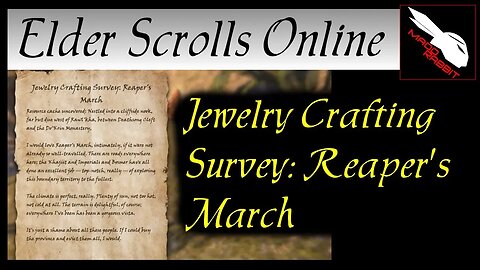 Jewelry Crafting Survey: Reaper's March [Elder Scrolls Online] ESO
