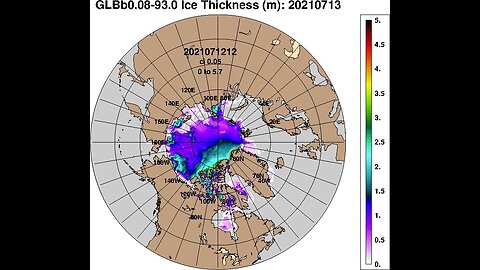 Comparison of Arctic Sea Ice Thickness for 2014-2021 with Margo (July 14, 2021)