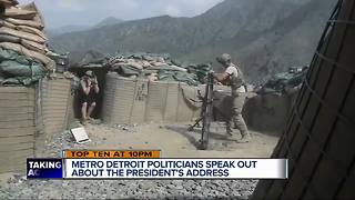 Metro Detroit politicians speak out about President Trump's Afghanistan address