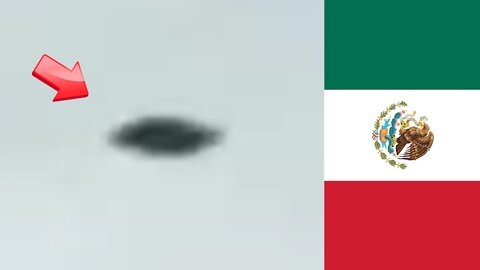 Saucer-shaped UFO floating under cloudy skies, Mexico