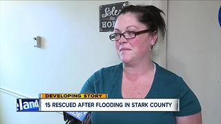 15 rescued from apartment building after flooding in Stark County