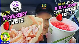 Taco Bell® WILD STRAWBERRY CREME DELIGHT FREEZE & STRAWBERRY TWISTS Review 🌮🔔🍓 Peep THIS Out! 🕵️‍♂️