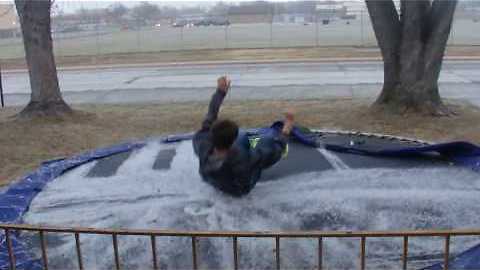 Kid Jumping On Frozen Trampoline Makes A Glorious Presentation