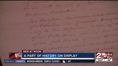 Tulsa museum displays copy of Declaration of Independence