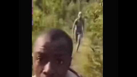 Alien Chases Runner in Jungle