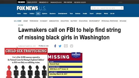 FOX NEWS: RECORD NUMBER OF CHILDREN MISSING FROM WASHINGTON D.C. - PIZZAGATE - 2017