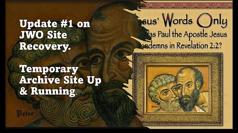 Update #1 On Re-Launch of JWO Website. New Interim Archive 90% Greater Recovery of Allen Archive