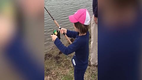 Young Girl Loves Fishing, But Freaks Out When She Catches A Fish