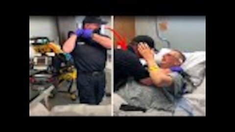 Paramedic Removes His Mask To Show His Face Then Injured Man Realizes His Son Is Hiding Underneath