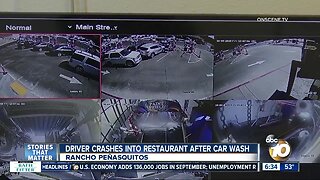 Driver crashes into restaurant after car wash in Rancho Penasquitos