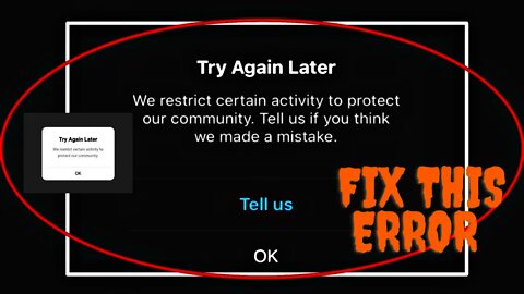 We restrict certain activities to protect our community | HOW TO FIX | INSTAGRAM