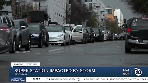 Petco Park vaccination site impacted by storm
