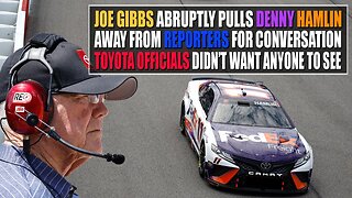 Joe Gibbs Abruptly Pulls Denny Hamlin Away From Reporters for Convo Toyota Didn't Want Anyone to See