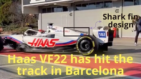 Nikita Mazepin onboard of the Haas VF22 has hit the track in Barcelona