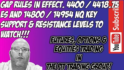Gap Rules In Effect - ES NQ Premarket Trade Plan - The Pit Futures Trading