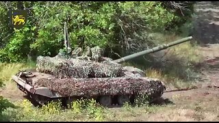 Ukrainian tank in action