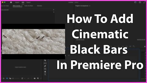 How To Add Cinematic Black Bars In Premiere Pro