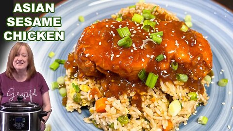 Crockpot ASIAN SESAME CHICKEN with My Fried Rice Recipe