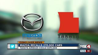 Mazda recalls nearly 270,000 vehicles with Takata air bags that could potentially explode