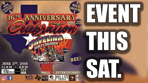 EVENT ANNOUNCEMENT - Javelina Harley Anniversary Party Sat June 2nd