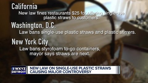 New law on single-use plastic straws causes a major controversy