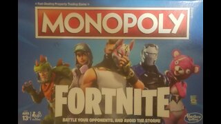Monopoly Fortnite Blue Box Board Game (2018, Hasbro) -- What's Inside