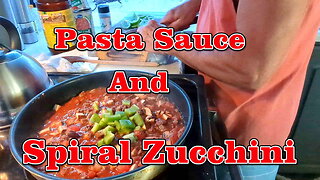 Pasta Sauce and Spiral Zucchini
