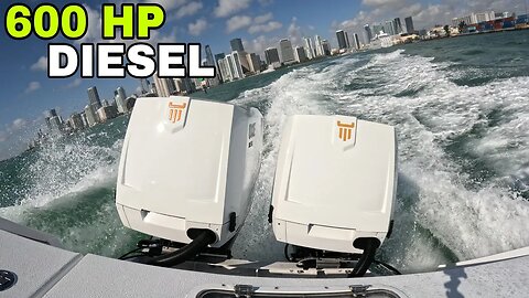 600HP Diesel Outboard Water Demo! OXE DIESEL 300 HP On Metal Shark 32 FEARLESS